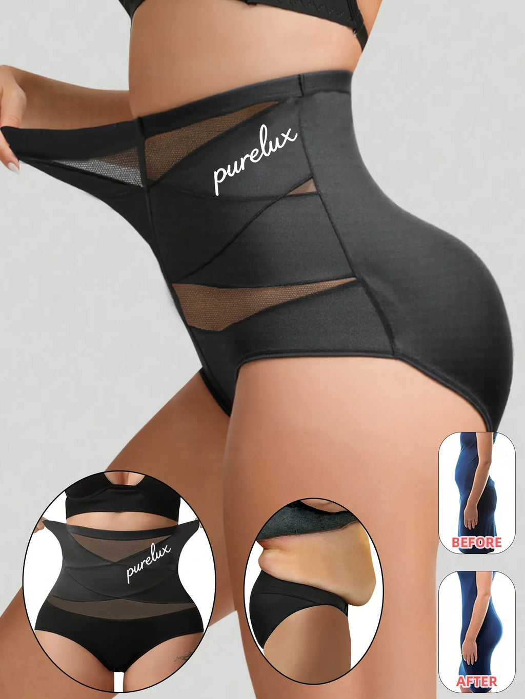 8-Piece Women’s High-Waisted Seamless Briefs Set with Smooth Stretch Silhouette, Wide Waistband and Assorted Solid Colors