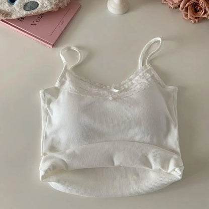 Minimalist Spaghetti Strap Knit Tank Top with Low Back Slim Everyday Fit
