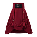 High Waist Dramatic Drape Irregular Maxi Skirt with Utility Accents