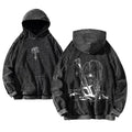 Anime-Inspired Abstract Art Hoodie with Dark Japanese Streetwear Style