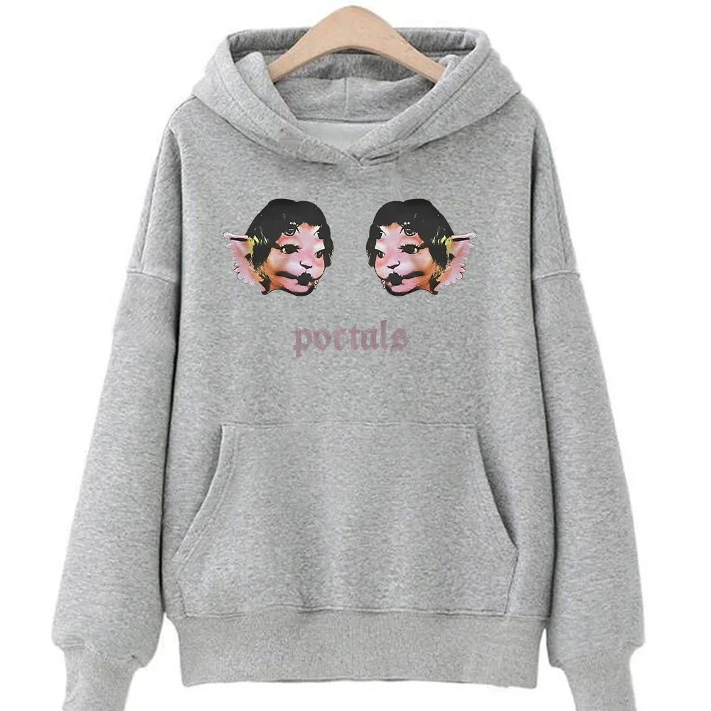 Fantasy Character Graphic Hoodie with Relaxed Streetwear Fit and Front Artwork