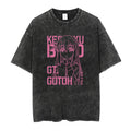 Minimalist Anime Goth Streetwear Tee with Manga Portrait Graphic Design