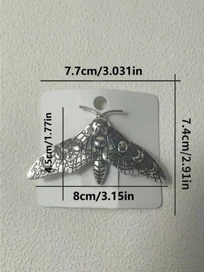 Vintage Moth Hair Clip Gothic Nature Inspired Statement Fashion Accessory