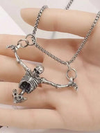 Skeleton Archer Pendant Necklace for Gothic Punk and Alternative Fashion