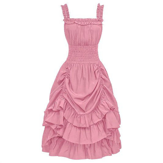 Layered Ruffle Gothic Mini Dress with Coquette Alternative Fashion Aesthetic