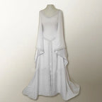 Regal Medieval Gothic Maxi Gown with Flowing Bell Sleeves