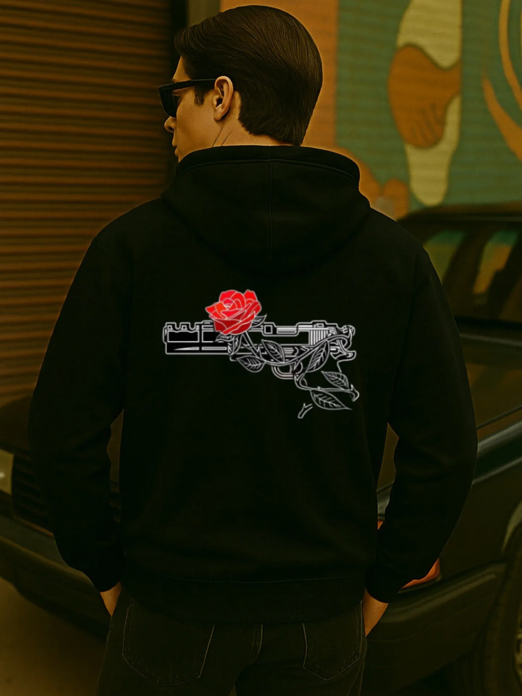 Oversized Graphic Streetwear Hoodie with Illustrative Artwork and Relaxed Fit