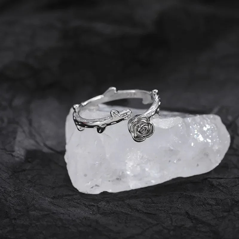 Thorn Wrapped Open Ring for Gothic Punk and Dark Romantic Fashion