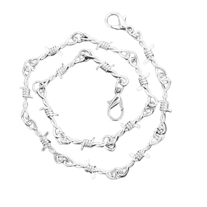 Industrial Thorn Chain Choker Necklace for Gothic Punk and Alternative Streetwear Fashion