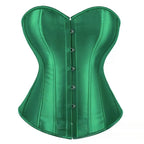Vibrant Pink Satin-Finish Overbust Corset with Structural Seaming