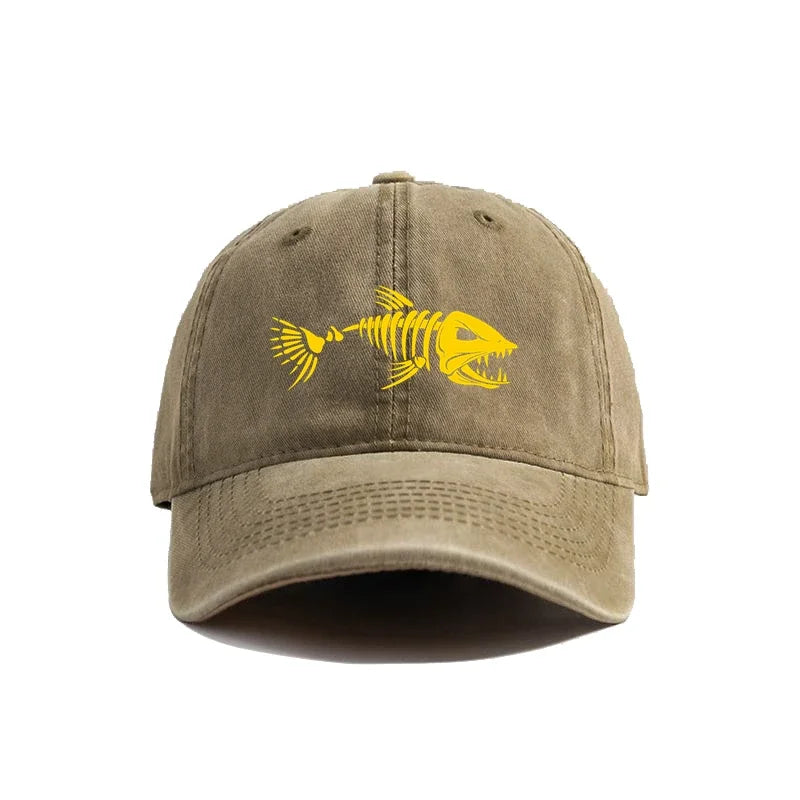 Unisex Vintage Washed Baseball Cap with Graphic Embroidery for Casual Outdoor Streetwear Style