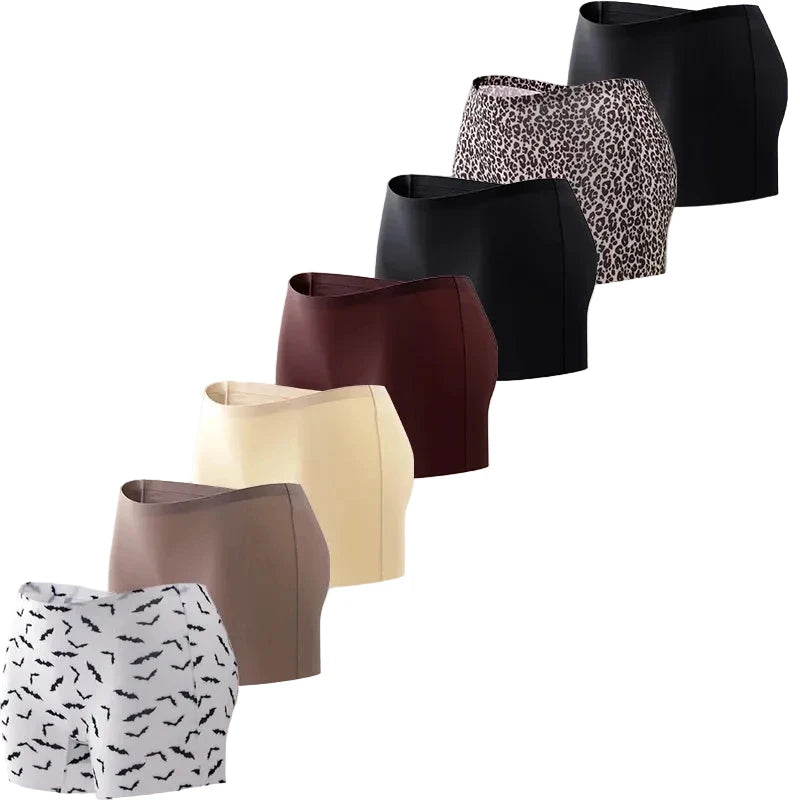 Seven-Piece Seamless Mid-Rise Anti-Chafing Boyshort Set