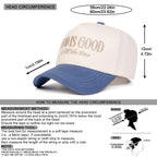 Embroidered Two-Tone Adjustable Baseball Cap with Curved Brim for Contemporary Casual Streetwear Style