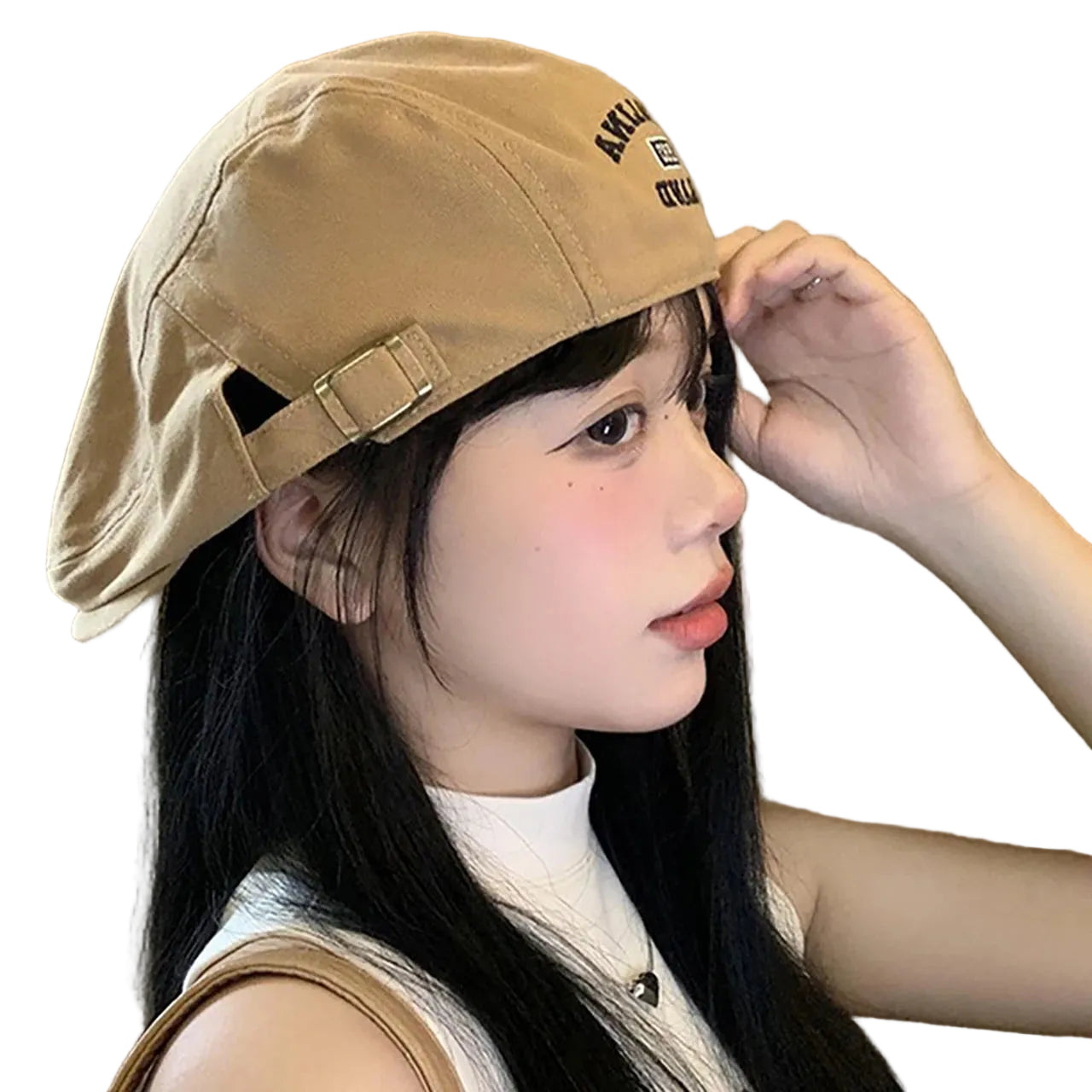 Retro Inspired Adjustable Newsboy Cap with Embroidered Detail for Casual Streetwear Fashion
