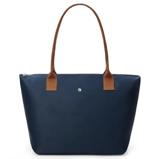 Minimal Large Capacity Tote Shoulder Bag with Zip Closure Design
