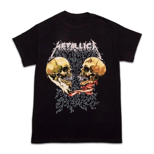 Vintage Skull Graphic Cotton T-Shirt with Distressed Streetwear Artwork Design