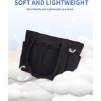 Nylon Utility Tote Bag with Multiple Exterior Pockets and Zip Closure