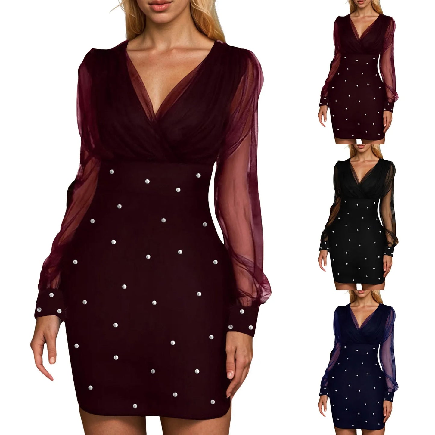 Pearl Detail Gothic Mini Dress with Manga Party Aesthetic