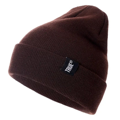 Minimalist Solid Knit Beanie with Stretch Blend Fabric for Everyday Streetwear Casual Style