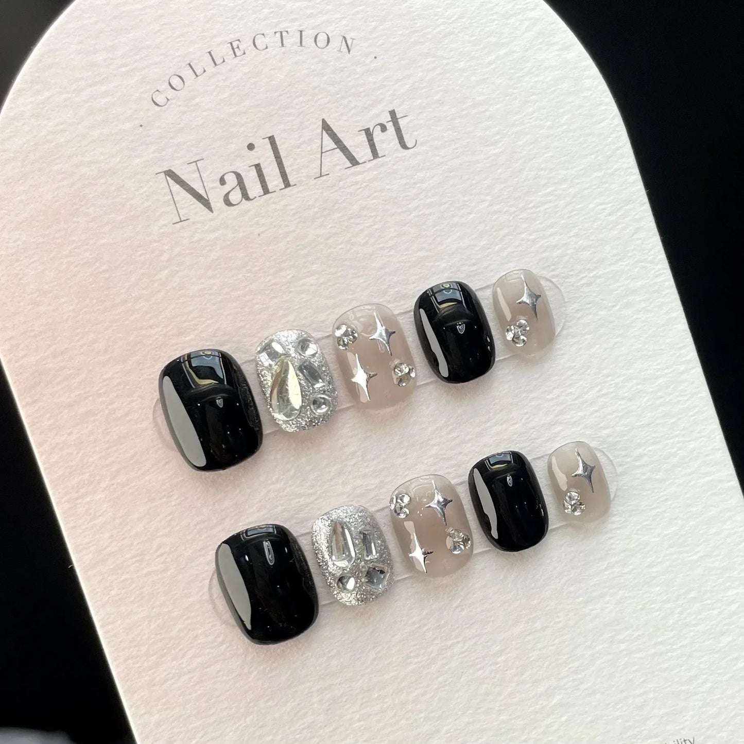 Celestial Gothic Press On Nails with Alternative Charm Inspired Artwork