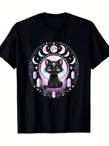 Kawaii Anime Goth Graphic Tee With Alternative Retro Streetwear Aesthetic
