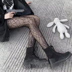 Floral Lace Fishnet Pantyhose High Waist Alternative Fashion Patterned Tights