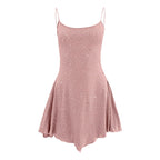 Sparkle Embellished Sleeveless Mini Dress With Flared Skater Inspired Silhouette
