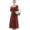 Vintage Long Sleeve Tie Waist Feminine Alternative Fashion Maxi Dress