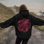 Women's Oversized Floral Graphic Pullover Hoodie Relaxed Casual Streetwear Sweatshirt for Everyday Wear