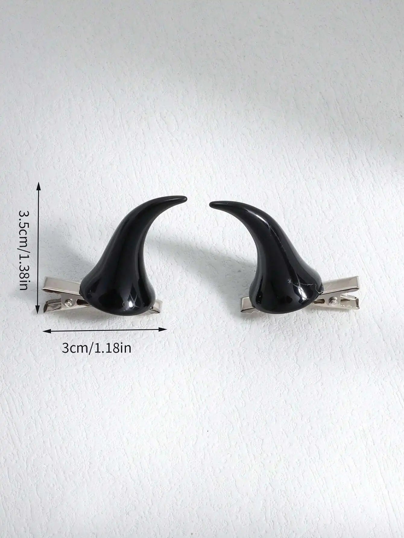 Devil Horn Hair Clips for Gothic Punk and Alternative Costume Styling