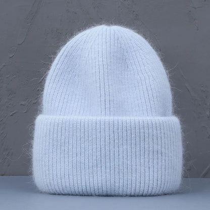 Soft Rabbit Fur Knit Beanie for Everyday Casual Outdoor Winter Fashion and Comfort Style