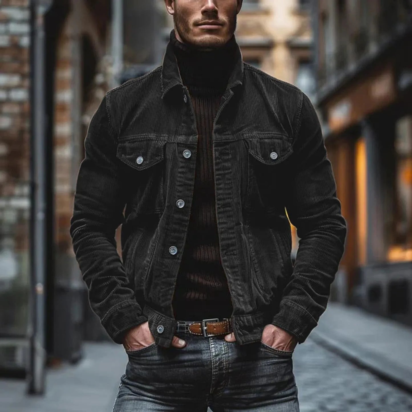 Vintage Washed Utility Jacket with Multiple Pockets and Urban Workwear Styling