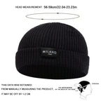 Minimalist Ribbed Polyester Knit Beanie with Woven Patch for Casual Streetwear Everyday Style