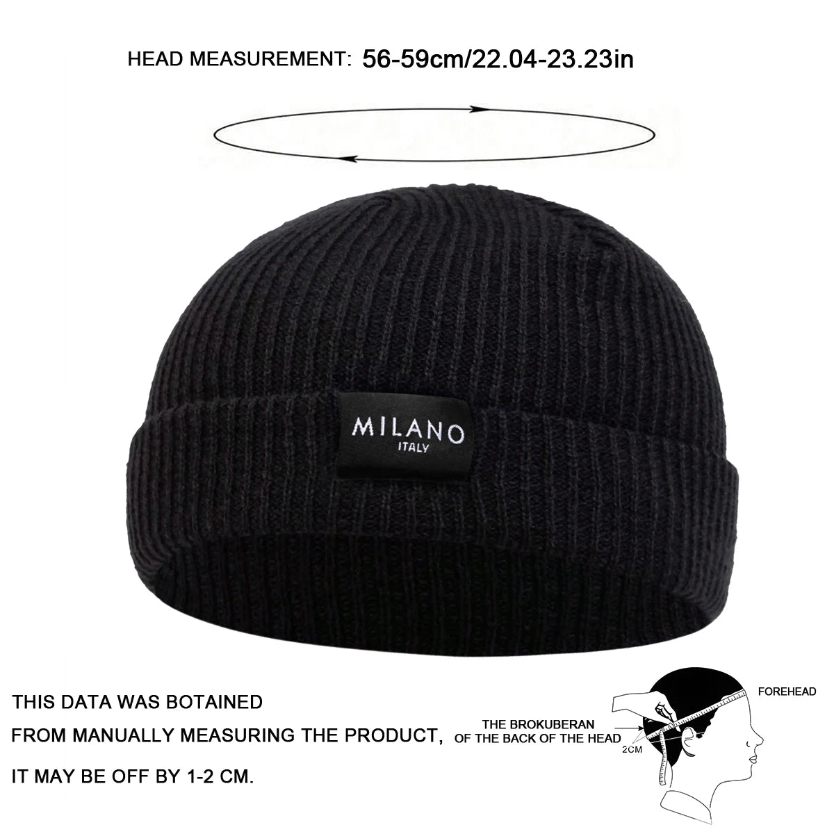 Minimalist Ribbed Polyester Knit Beanie with Woven Patch for Casual Streetwear Everyday Style
