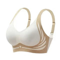 Modern Graphic Print Wire-Free Bra with Wide Smoothing Side Bands