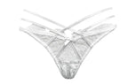 Deep Crimson Sheer Mesh Underwire Lingerie Set with Architectural Strappy Chest Detailing