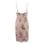 Deep V-Neck Embellished Bodycon Mini Dress with Sleek Fitted Design