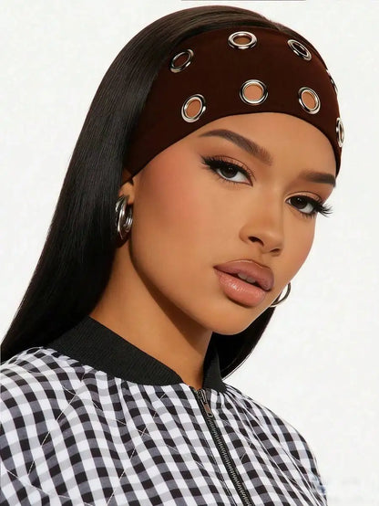 Grommet Detail Headband Punk Alternative Streetwear Hair Accessory