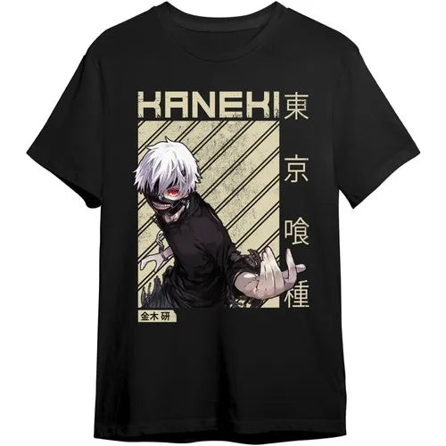 Anime Goth Japanese Streetwear Tee with Manga-Inspired Urban Character Artwork