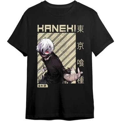 Anime Goth Japanese Streetwear Tee with Manga-Inspired Urban Character Artwork