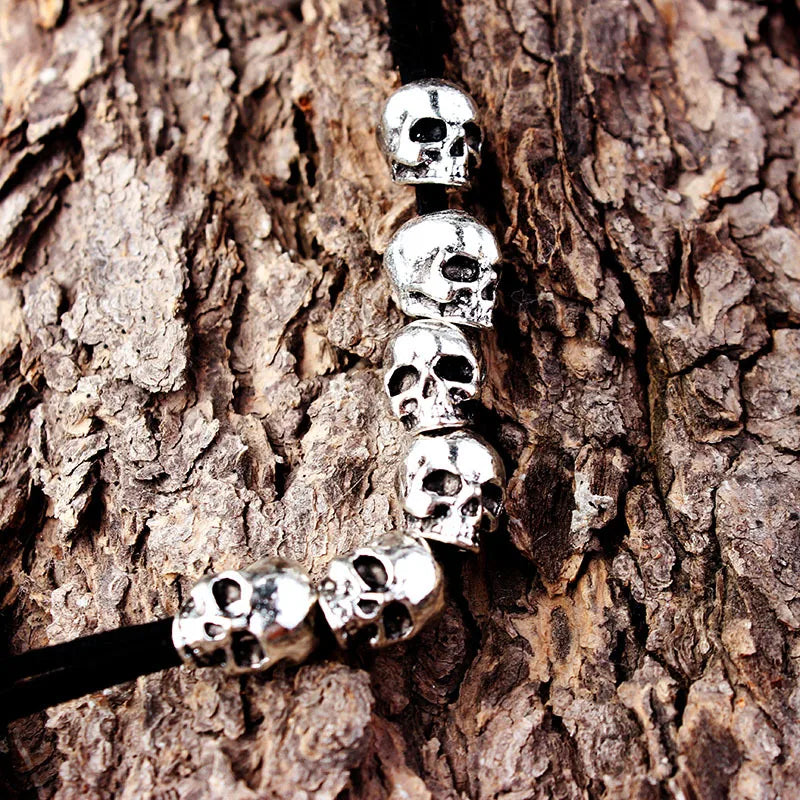 Skull Hair Wrap Cord Punk Alternative Braided Hairstyle Statement Accessory