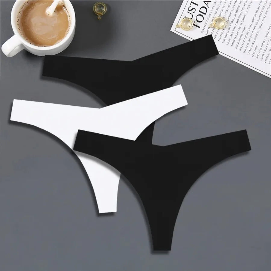 Seamless V-Waist Thong Panties Three-Pack with Smooth Athletic Finish
