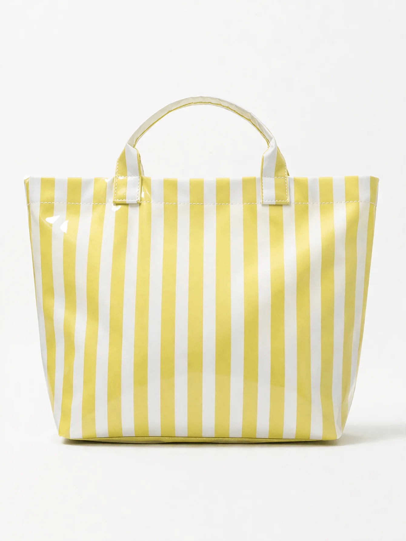 Striped Waterproof Tote Bag with Large Capacity Beach and Travel Design