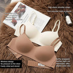 Seamless Wire-Free Molded Bra with Double-Strap Detailing