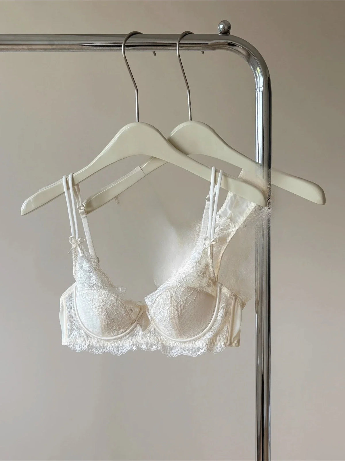 French Eyelash Lace Balconette Demi Bra and Sheer Low-Rise Hipster Panty Set