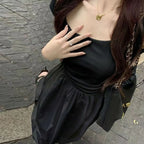 Dark Coquette Corset Maxi Dress with Elegant Gothic Streetwear Styling