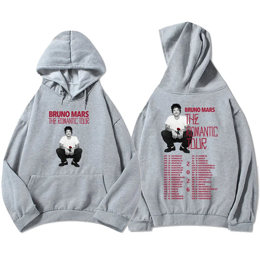 Vintage Tour Style Graphic Hoodie with Relaxed Fit and Streetwear Appeal
