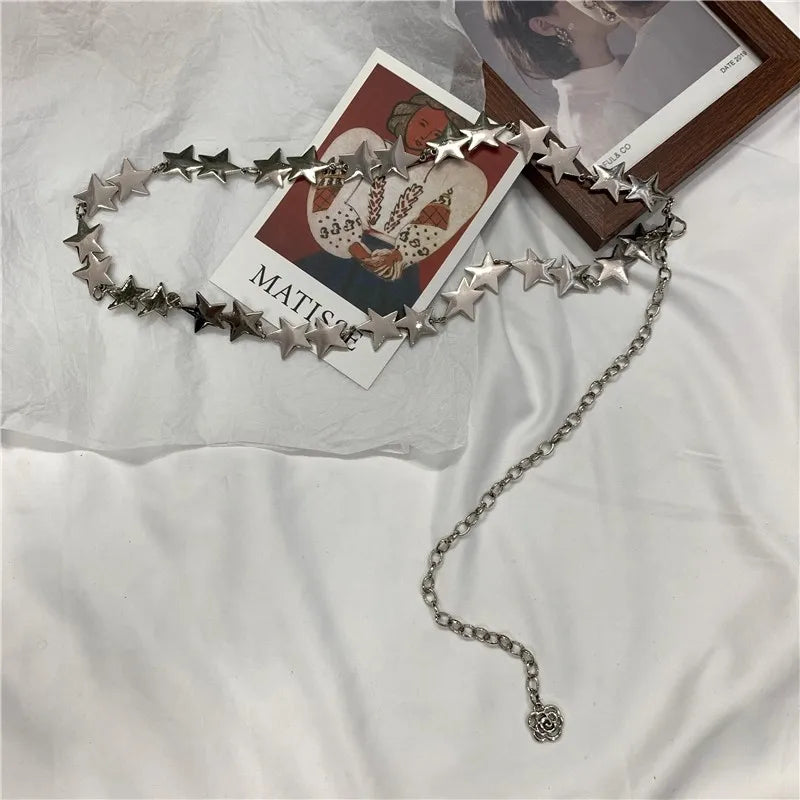 Star Charm Waist Belt Chain for Y2K, Punk and Alternative Fashion