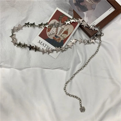 Star Charm Waist Belt Chain for Y2K, Punk and Alternative Fashion
