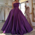 Off Shoulder High Slit Formal Alternative Evening Ball Gown